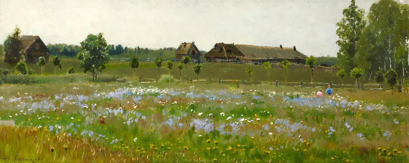 Лужок и сарай. Абрамцево