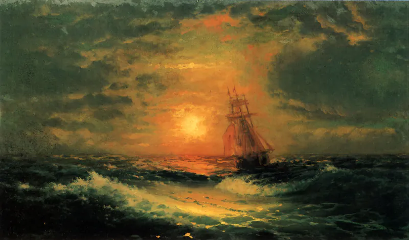 Закат на море
