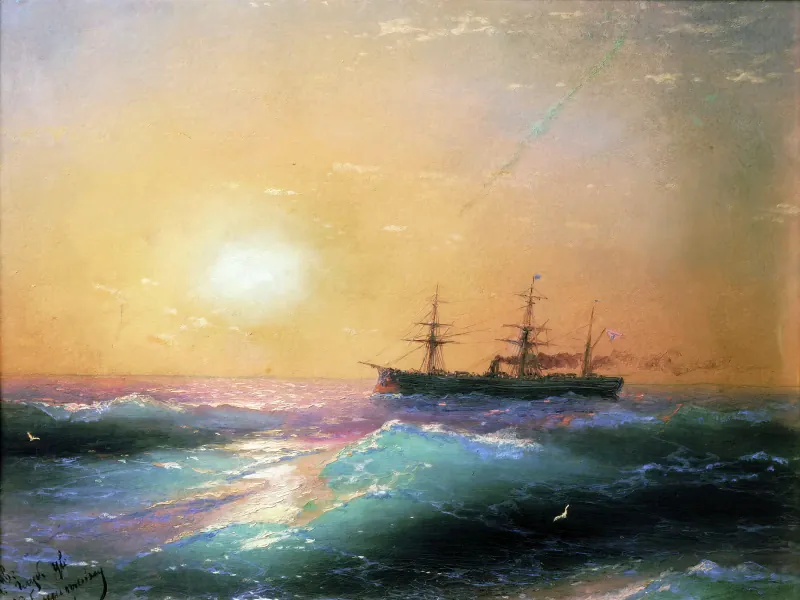 Закат на море
