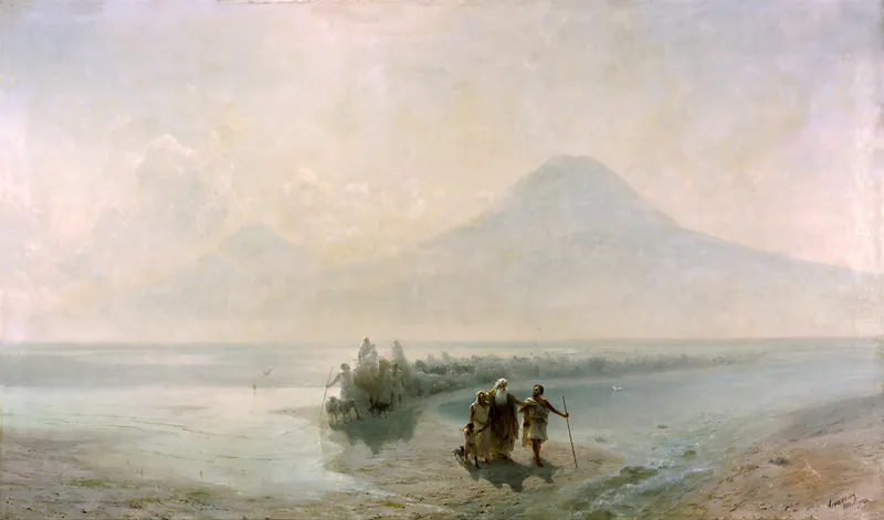 Ной спускается с горы Арарат