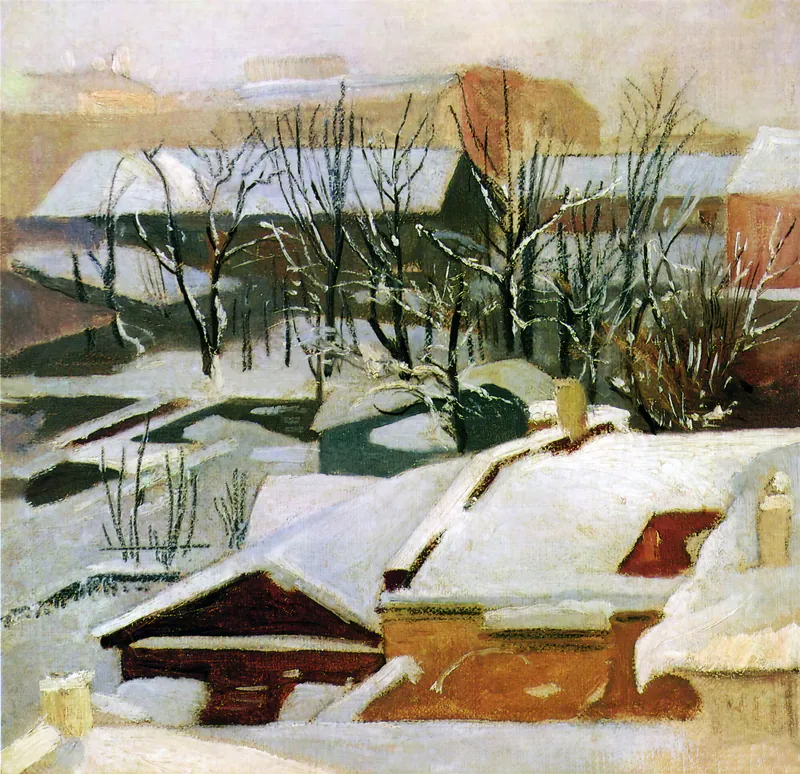 Городские крыши зимой
