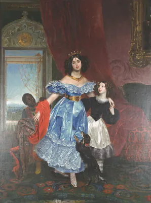 Портрет графини Юлии Павловны Самойловой с Джованиной Пачини и арапчонком