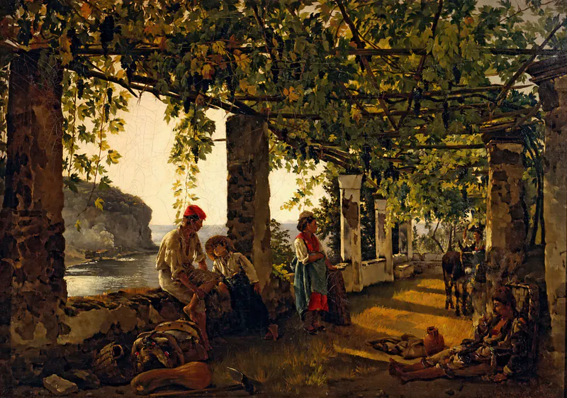 Веранда, обвитая виноградом