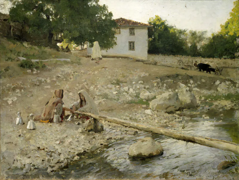 Татарки у реки. Крым