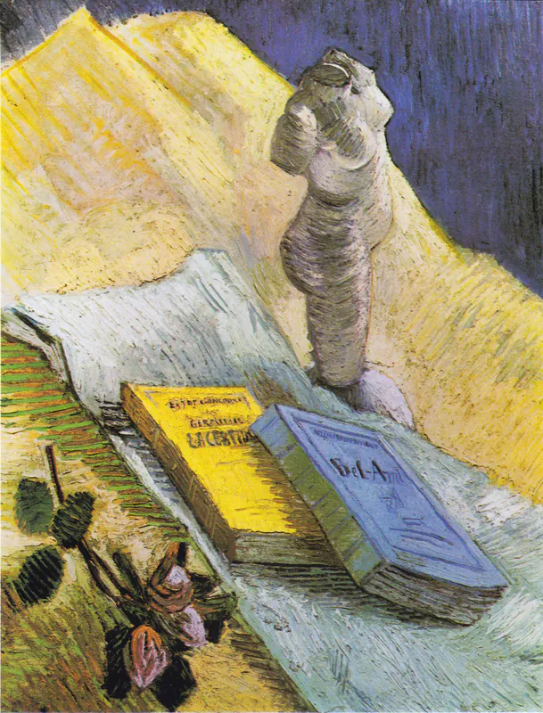 Натюрморт со статуэткой, розой и двумя книгами