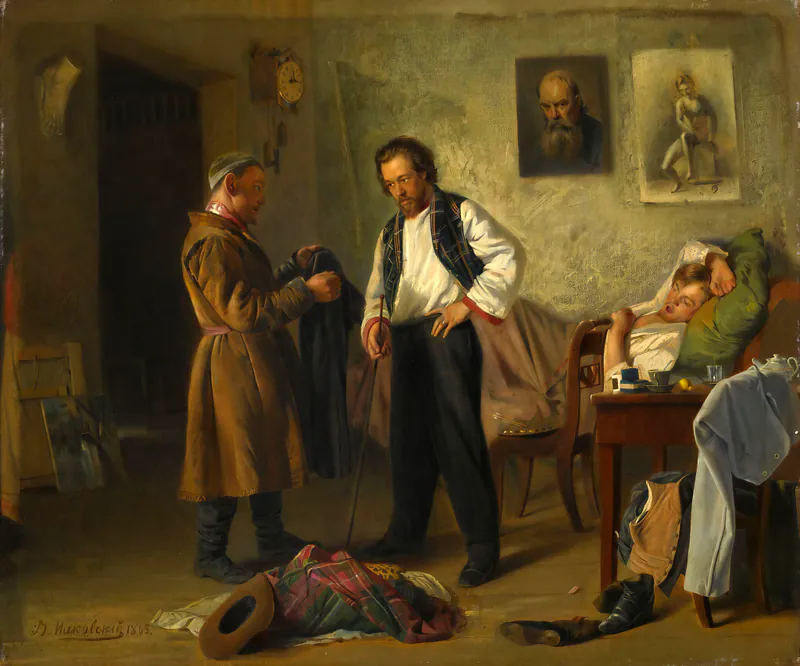 Художник, продающий старые вещи татарину